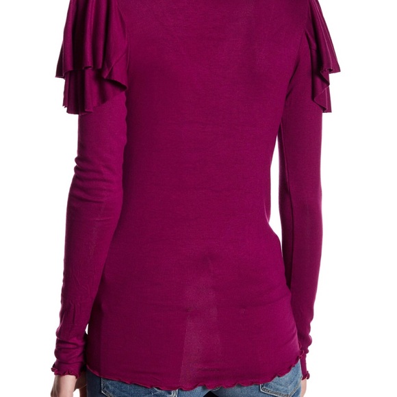 Free People on rewind ruffle edge long sleevetop - Picture 2 of 3